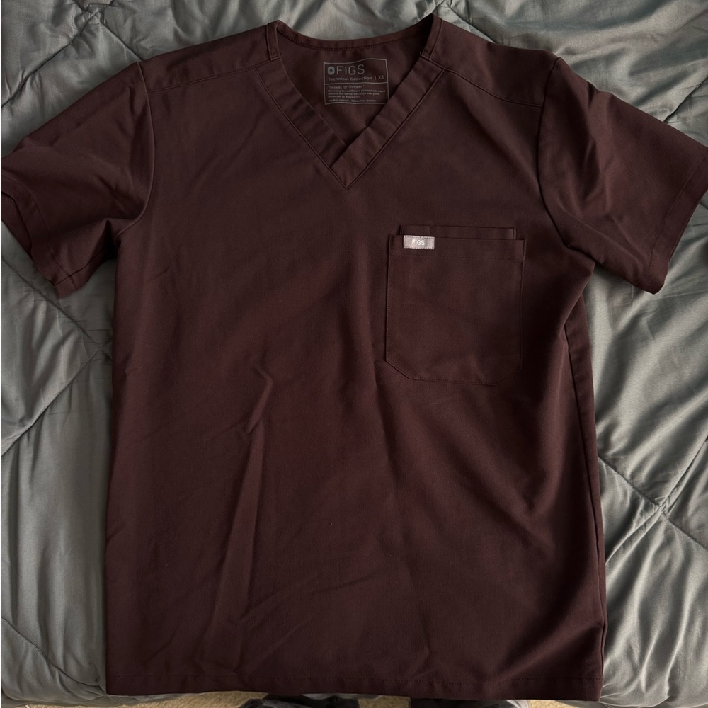 Brown Espresso FIGS scrub top